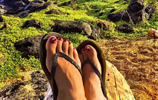Feet on a Log